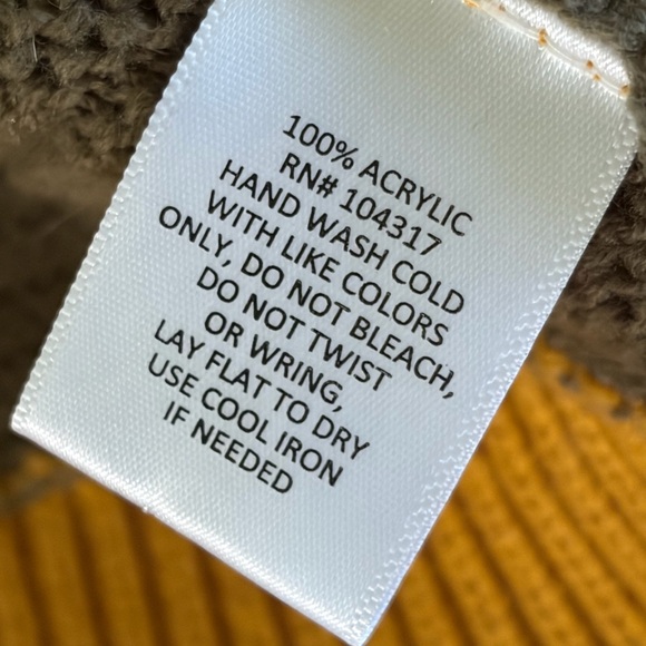 Derek Heart Mustard and Cream Striped Sweater - Picture 3 of 3